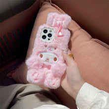 Harajuku Kawaii Kuromi My Melody Hello Kitty Fluffy iPhone Case