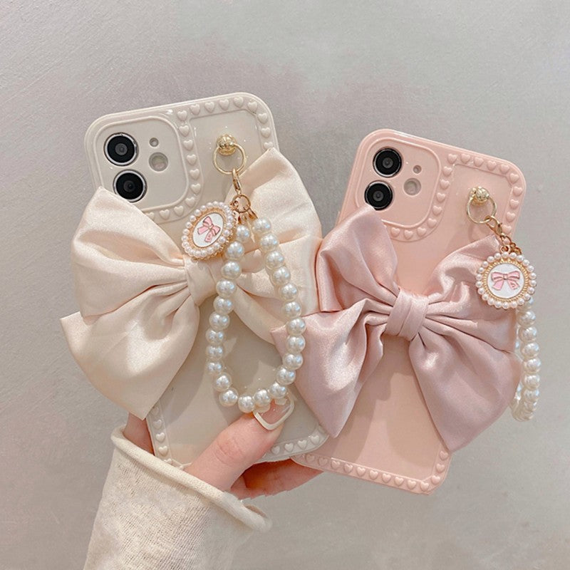 Harajuku Kawaii Fashion Gyaru Bow Pearl iPhone Case