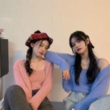 Harajuku Korean Style Fuzzy Pastel Tank Top and Cardigan Set