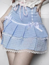 Harajuku Kawaii Fashion Fairycore Blue Ruffle Skirt