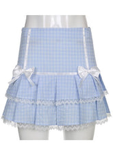 Harajuku Kawaii Fashion Fairycore Blue Ruffle Skirt