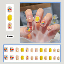 cute korean rainbow nails pride flag nails  press on nails set