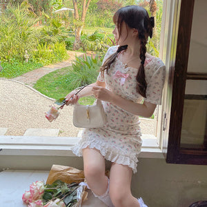 Harajuku Kawaii Fashion Cottagecore Fairycore Floral Mini Dress