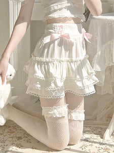Harajuku Kawaii Fashion Coquette Aesthetic Ruffle Bloomer Style Skirt