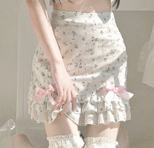 Harajuku Kawaii Fashion Dollcore Coquette Aesthetic Floral Chiffon Bow Skirt