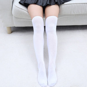 Plain Black White Grey Overknee Socks