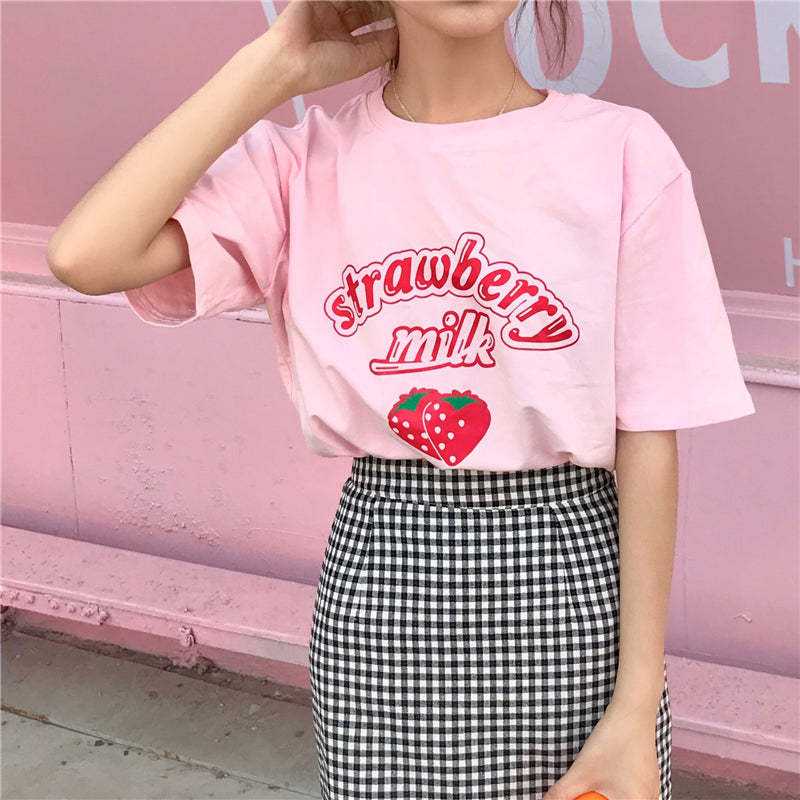 Harajuku Strawberry Milk T-shirt – The Kawaii Factory