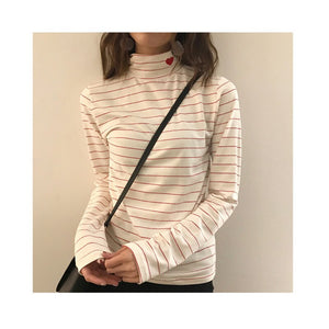 Essential Harajuku Heart Long Sleeve Turtleneck Sweater (10 Colors)