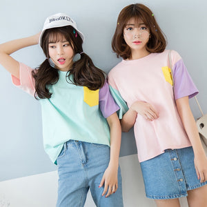 Harajuku Pastel Patchwork T-shirt