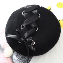womens harajuku gothic lolita jirai kei black beret