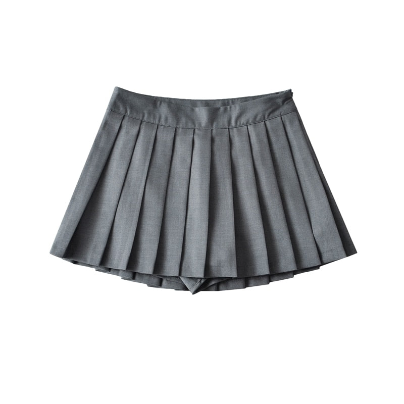 【2000archives x BIBI】PREPPY MINI SKIRT (CHARCOAL GREY) Womens Korean Fashion Y2K Aesthetic Pleated Micro Mini Skirt