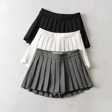 womens micro mini pleated skirts black white gray